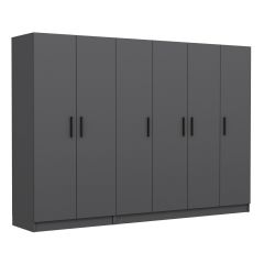 Minar Kale 6 Kapaklı 2 Çekmeceli Dolap Antrasit