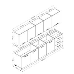 Minar 300 Cm Mutfak Dolabı Beyaz 300-B3