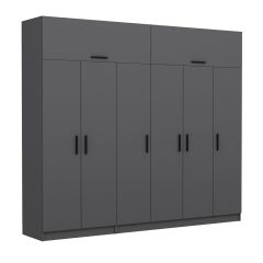 Minar Kale 6 Kapaklı 2 Çekmeceli Dolap Ve Yüklük Antrasit