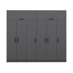 Minar Kale 6 Kapaklı 2 Çekmeceli Dolap Ve Yüklük Antrasit