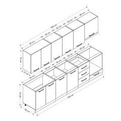 Minar 300 Cm Mutfak Dolabı Beyaz 300-B6