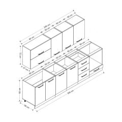 Minar 300 Cm Mutfak Dolabı Beyaz 300-B7