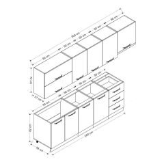Minar 300 Cm Mutfak Dolabı Beyaz 300-B8