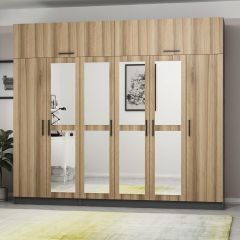 Minar Kale 6 Kapaklı 4 Aynalı 2 Ç Dolap Ve Yüklük Antrasit Dore