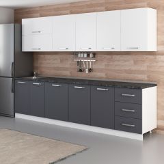 Minar 300 Cm Mutfak Dolabı Beyaz Antrasit 300-A1