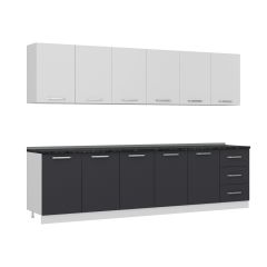 Minar 300 Cm Mutfak Dolabı Beyaz Antrasit 300-A2