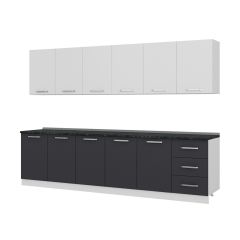 Minar 300 Cm Mutfak Dolabı Beyaz Antrasit 300-A2