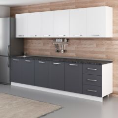 Minar 300 Cm Mutfak Dolabı Beyaz Antrasit 300-A2