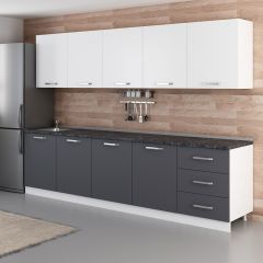 Minar 300 Cm Mutfak Dolabı Beyaz Antrasit 300-A3