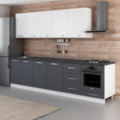 Minar 300 Cm Mutfak Dolabı Beyaz Antrasit 300-A4