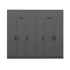 Minar Kale 6 Kapaklı 4 Çekmeceli Dolap Ve Yüklük Antrasit