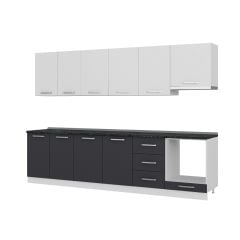 Minar 300 Cm Mutfak Dolabı Beyaz Antrasit 300-A6