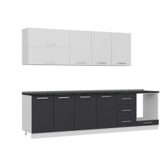 Minar 300 Cm Mutfak Dolabı Beyaz Antrasit 300-A7