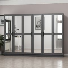 Minar Kale 6 Kapaklı 6 Aynalı 2 Çekmeceli Dolap Antrasit