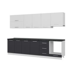 Minar 300 Cm Mutfak Dolabı Beyaz Antrasit 300-A9