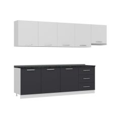 Minar 300 Cm Mutfak Dolabı Beyaz Antrasit 300-A11