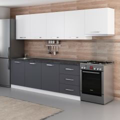 Minar 300 Cm Mutfak Dolabı Beyaz Antrasit 300-A11