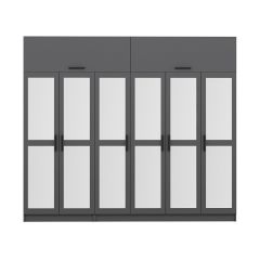 Minar Kale 6 Kapaklı 6 Aynalı 2 Ç Dolap Ve Yüklük Antrasit