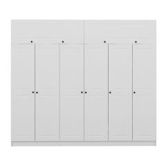 Minar Kale 6 Mebran Kapaklı 2 İç Çekmeceli Dolap Ve Yüklük Beyaz