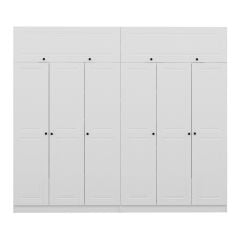 Minar Kale 6 Mebran Kapaklı 4 İç Çekmeceli Dolap Ve Yüklük Beyaz