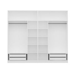 Minar Kale 6 Mebran Kapaklı 4 İç Çekmeceli Dolap Ve Yüklük Beyaz