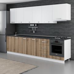 Minar 300 Cm Mutfak Dolabı Beyaz Dore 300-D6