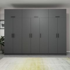 Minar Kale 7 Kapaklı 2 Çekmeceli Dolap Ve Yüklük Antrasit