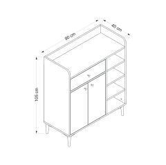 Reyna Çok Amaçlı Dolap - Senza/Beyaz