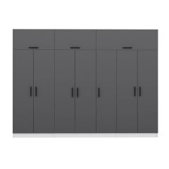 Minar Kale 7 Kapaklı 2 Çekmeceli Dolap Ve Yüklük Beyaz Antrasit