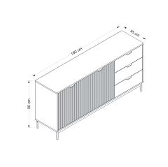 Esta Konsol 180 Cm - Senza/Antrasit
