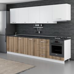 Minar 300 Cm Mutfak Dolabı Beyaz Dore 300-D12