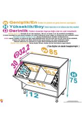 Sare 85 cm Beyaz Sepetli Banyo Dolabı,Mutfak Dolabı 85x75x32,5 cm Oyuncak Sepeti Çok Amaçlı Dolap