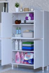 Nuve Geniş Depolama Alanlı Dolap 90 cm Banyo/Mutfak Çok Fonksiyonlu 90x138x32,5 cm Saklama Dolabı