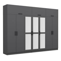 Minar Kale 7 Kapaklı 3 Aynalı 4 Ç Dolap Ve Yüklük Antrasit