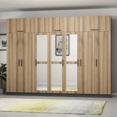 Minar Kale 7 Kapaklı 3 Aynalı 4 Ç Dolap Ve Yüklük Antrasit Dore