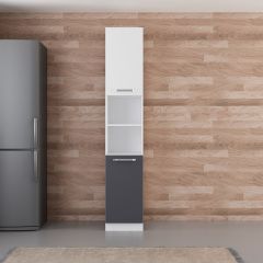 Minar 40 Cm Mutfak Boy Dolabı - Beyaz/Antrasit D40-A2