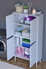 Nuve Geniş Depolama Alanlı Dolap 75 cm Banyo/Mutfak Çok Fonksiyonlu 75x138x32,5 cm Saklama Dolabı