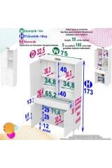 Vellum Beyaz Dolap 75x173x32,5 cm Ebatlarında Çok Fonksiyonlu 75 cm Genişlikte Banyo Dolabı