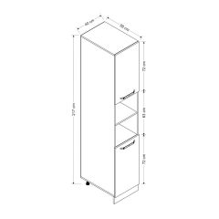 Minar 40 Cm Mutfak Boy Dolabı - Beyaz/Dore D40-D2