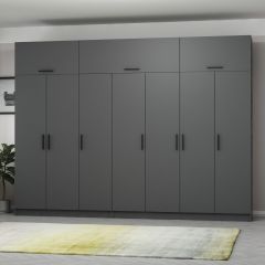 Minar Kale 7 Kapaklı 4 Çekmeceli Dolap Ve Yüklük Antrasit