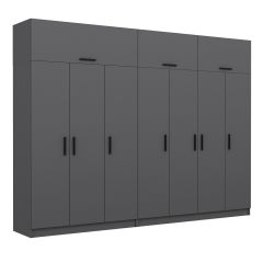 Minar Kale 7 Kapaklı 4 Çekmeceli Dolap Ve Yüklük Antrasit