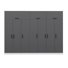 Minar Kale 7 Kapaklı 4 Çekmeceli Dolap Ve Yüklük Beyaz Antrasit