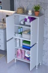 Nuve Geniş Depolama Alanlı Dolap 80 cm Banyo/Mutfak Çok Fonksiyonlu 80x138x32,5 cm Saklama Dolabı