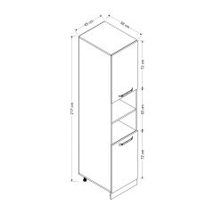 Minar 45 Cm Mutfak Boy Dolabı - Beyaz/Antrasit D45-A2