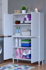 Nuve Geniş Depolama Alanlı Dolap 100 cm Banyo/Mutfak Çok Fonksiyonlu 100x138x32,5 cm Saklama Dolabı