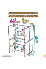 Nuve Geniş Depolama Alanlı Dolap 100 cm Banyo/Mutfak Çok Fonksiyonlu 100x138x32,5 cm Saklama Dolabı