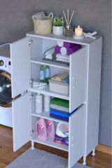 Nuve Geniş Depolama Alanlı Dolap 85 cm Banyo/Mutfak Çok Fonksiyonlu 85x138x32,5 cm Saklama Dolabı