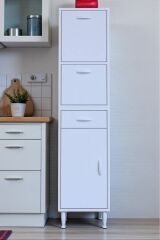 Solaira 35 cm Genişlik Kapaklı Mutfak Dolabı 3 Kapaklı, Çekmeceli Çok Amaçlı Mutfak/Banyo Dolabı