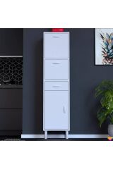 Solaira 35 cm Genişlik Kapaklı Mutfak Dolabı 3 Kapaklı, Çekmeceli Çok Amaçlı Mutfak/Banyo Dolabı