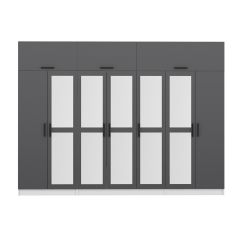 Minar Kale 7 Kapaklı 5 Aynalı 2 Ç Dolap Ve Yüklük Beyaz Antrasit